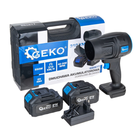 Scule de mana - Suflanta de aer portabila Geko G-G80677 cu 2 acumulatori de 4.0Ah, 21V