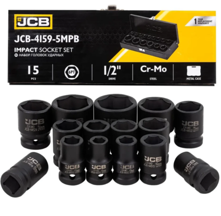 Scule de mana - Trusa chei tubulare de impact 15 buc, 1/2"