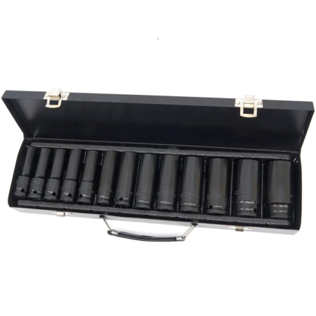 Scule pentru mecanica - Trusa  cu 13 tubulare lungi de impact 10-30mm , 1/2"