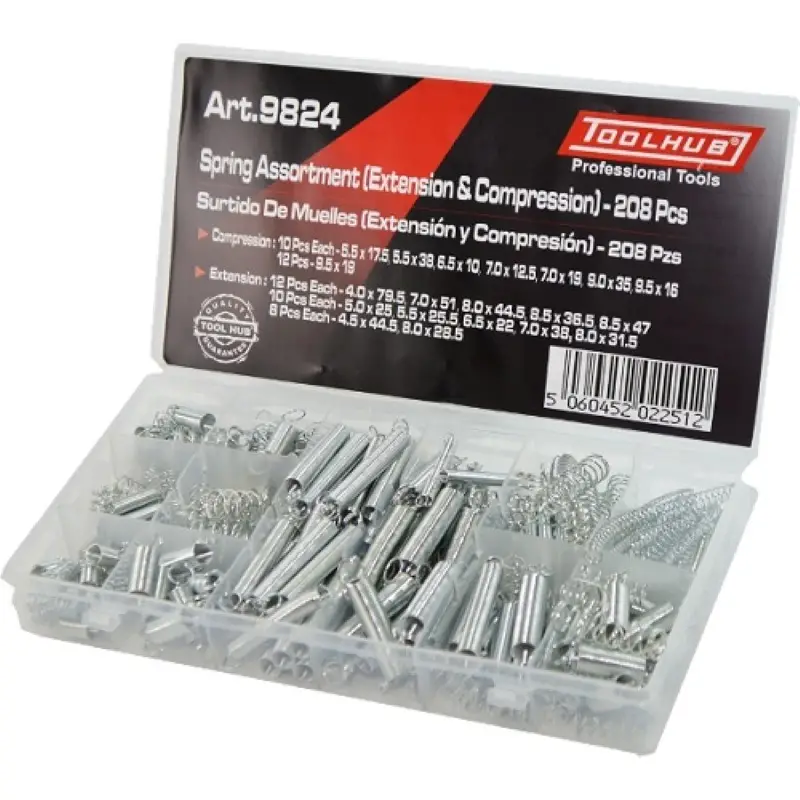 Truse coliere, suruburi, saibe - Trusa cu arcuri de compresie si extensie, 200 buc