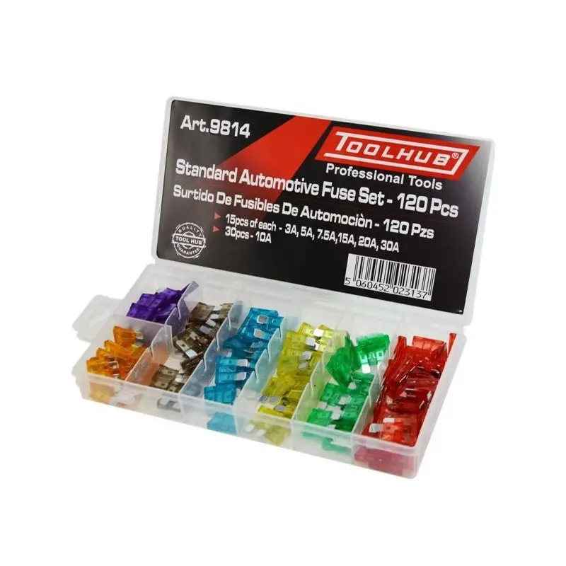 Consumabile electricieni auto - Trusa cu sigurante auto standard, 120 buc.