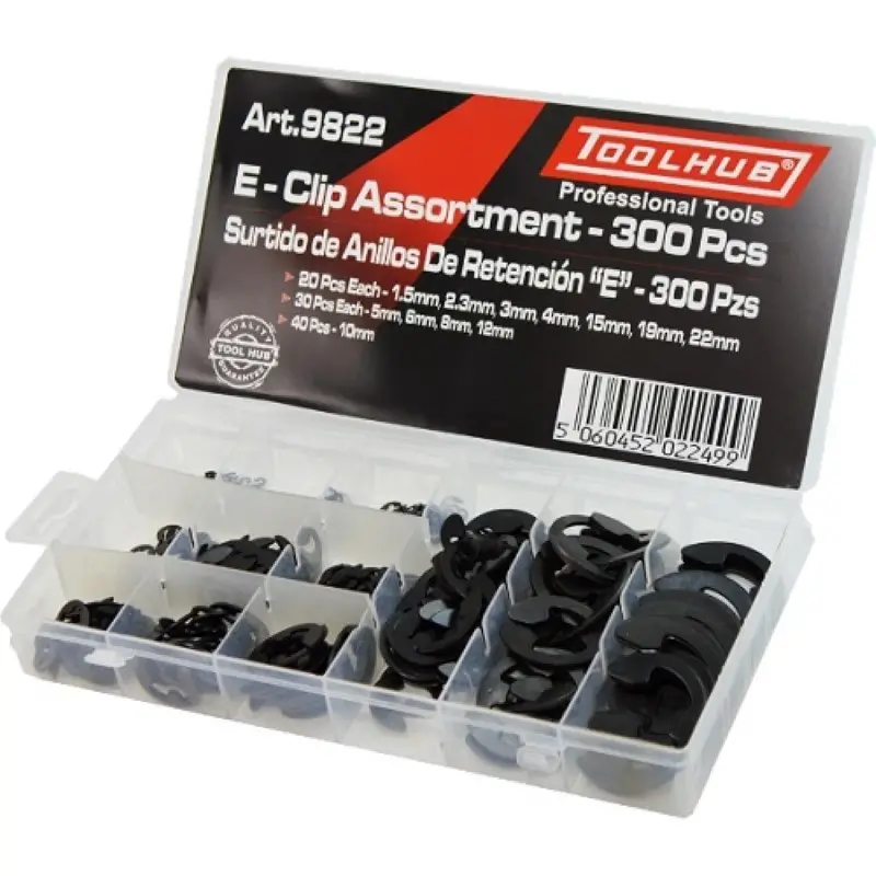 Truse coliere, suruburi, saibe - Trusa cu sigurante de exterior tip “E”, 300 buc.