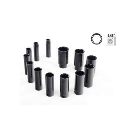 Trusa cu tubulare lungi de impact 10-30mm 1/2", 13 buc. [1]
