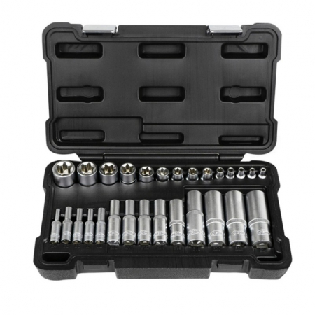 Trusa de tubulare Torx lungi si scurte 1/4"-3/8"-1/2", 28 buc. [1]