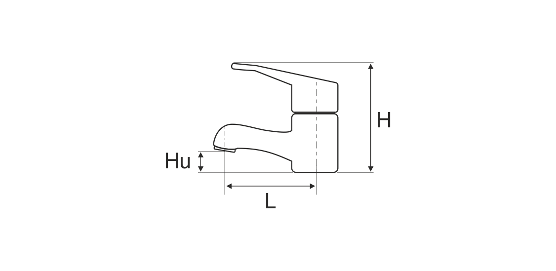 Baterie Aqua Bucatarie / L[mm]: 135; H[mm]: 115; Hu[mm]: 65 [3]