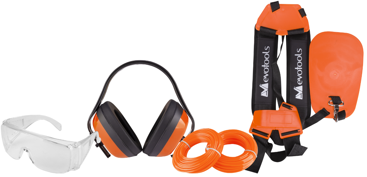 Kit Motocoasa 2 / Ochelari, Casti de Protectie, 2 Role Fir Nylon, Ham Motocoasa cu Protectie D. [1]