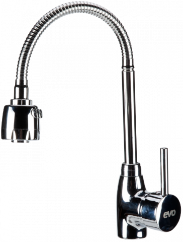 SANITARE - Baterie Bucatarie Pipa Flexibila si Dispersor 4001 / L[mm]: 205; H[mm]: 70; Hu[mm]: 190; Ht[mm]: 330