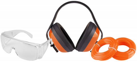PROMOTII - Kit Motocoasa 1 / Ochelari, Casti de Protectie, 2 Role Fir Nylon.