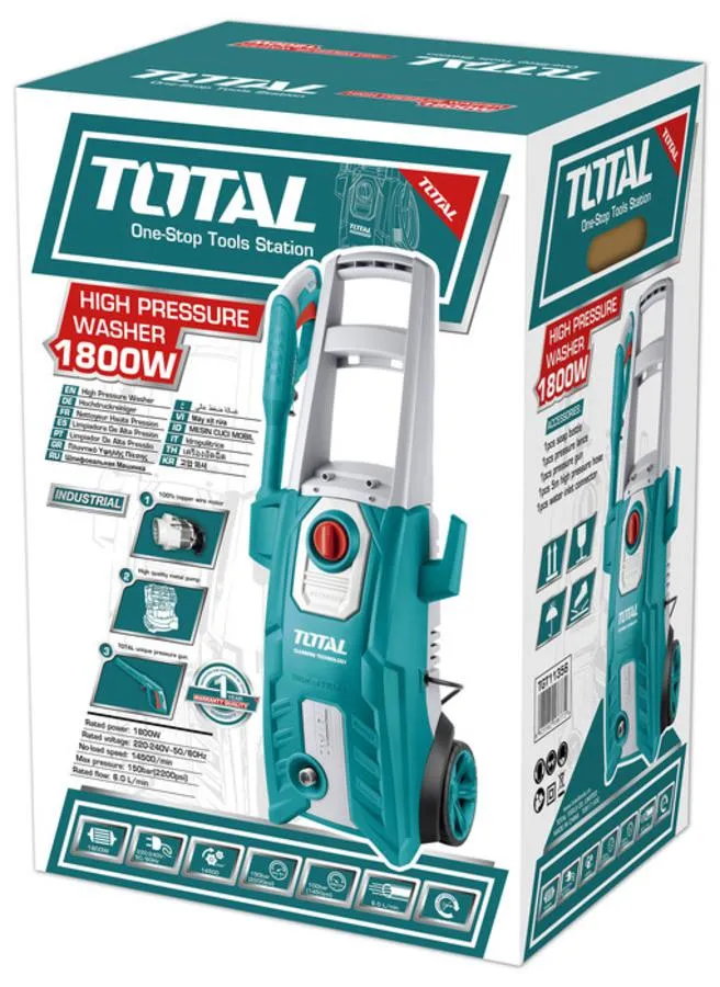 Aparat de spalat cu presiune TOTAL TGT11356 Industrial - 1800W, 150bar, 360 l/h [3]