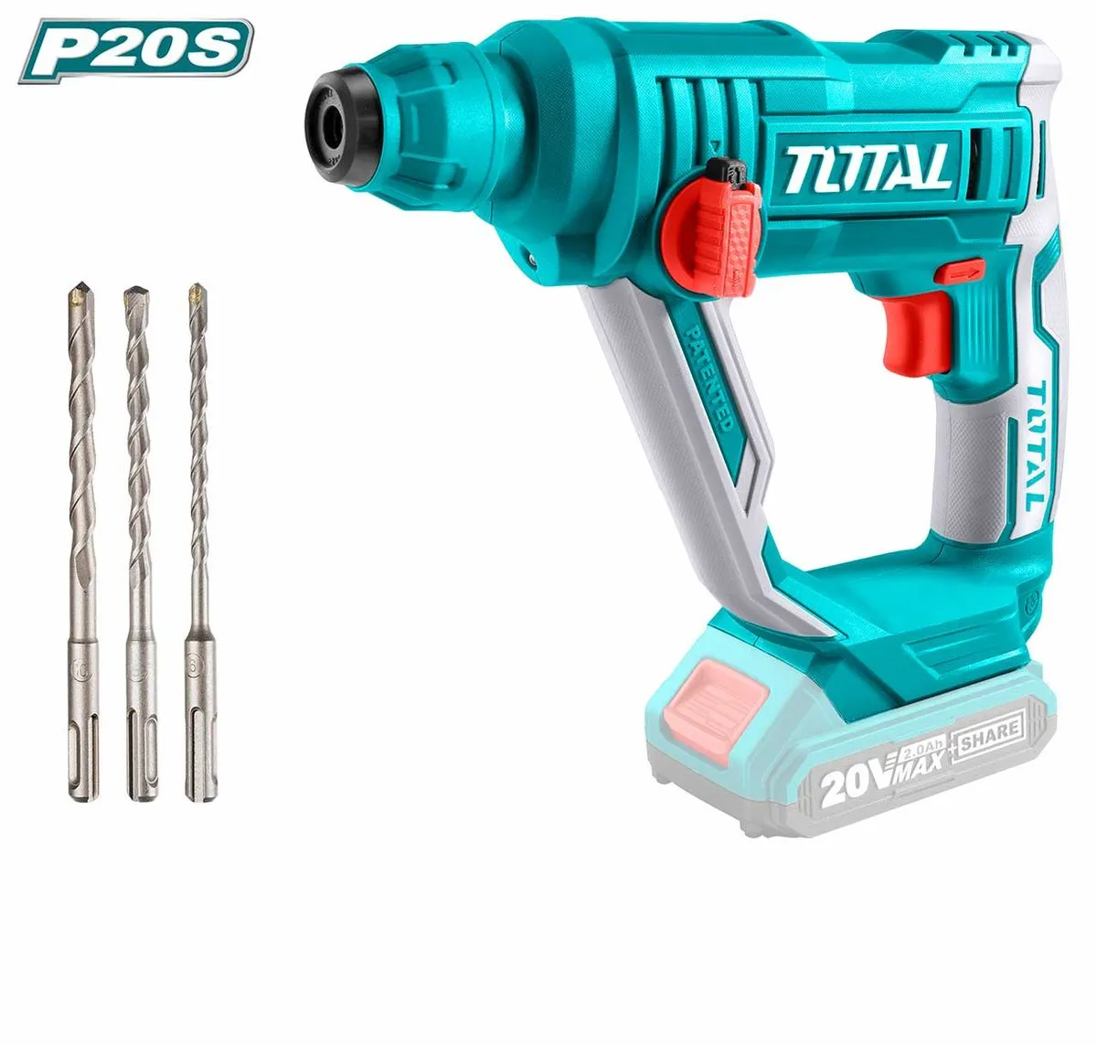 Ciocan rotopercutor pe acumulator TOTAL TRHLI1601- 1.5J, 20V - fara incarcator si acumulator [2]