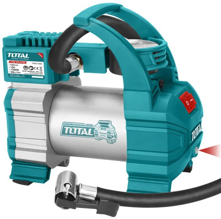 Compresor auto metalic TOTAL TTAC1406 12V, presiune max 10 BAR, 140 PSI [3]