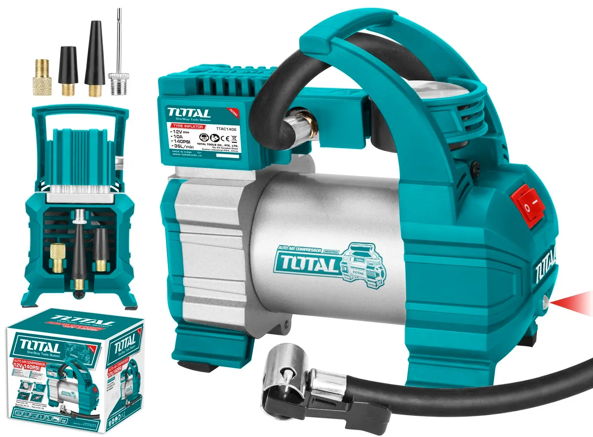 Compresor auto metalic TOTAL TTAC1406 12V, presiune max 10 BAR, 140 PSI [2]
