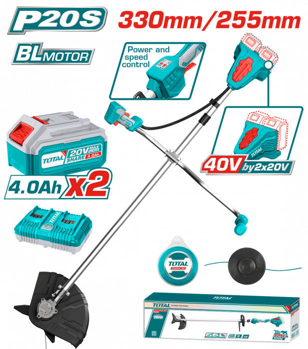 Motocoasa pe acumulatori TOTAL TSTLI202521 40V LI-ION [2]