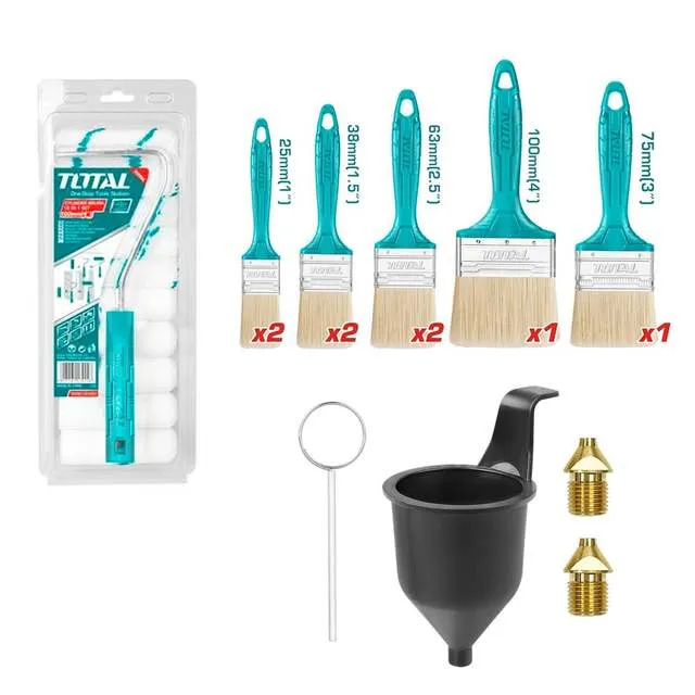 Set TOTAL TOSLI23054E pistol vopsit, Pistol Cuie / Capsator, pensule, trafalet, incarcator si baterie 20V 2Ah [3]