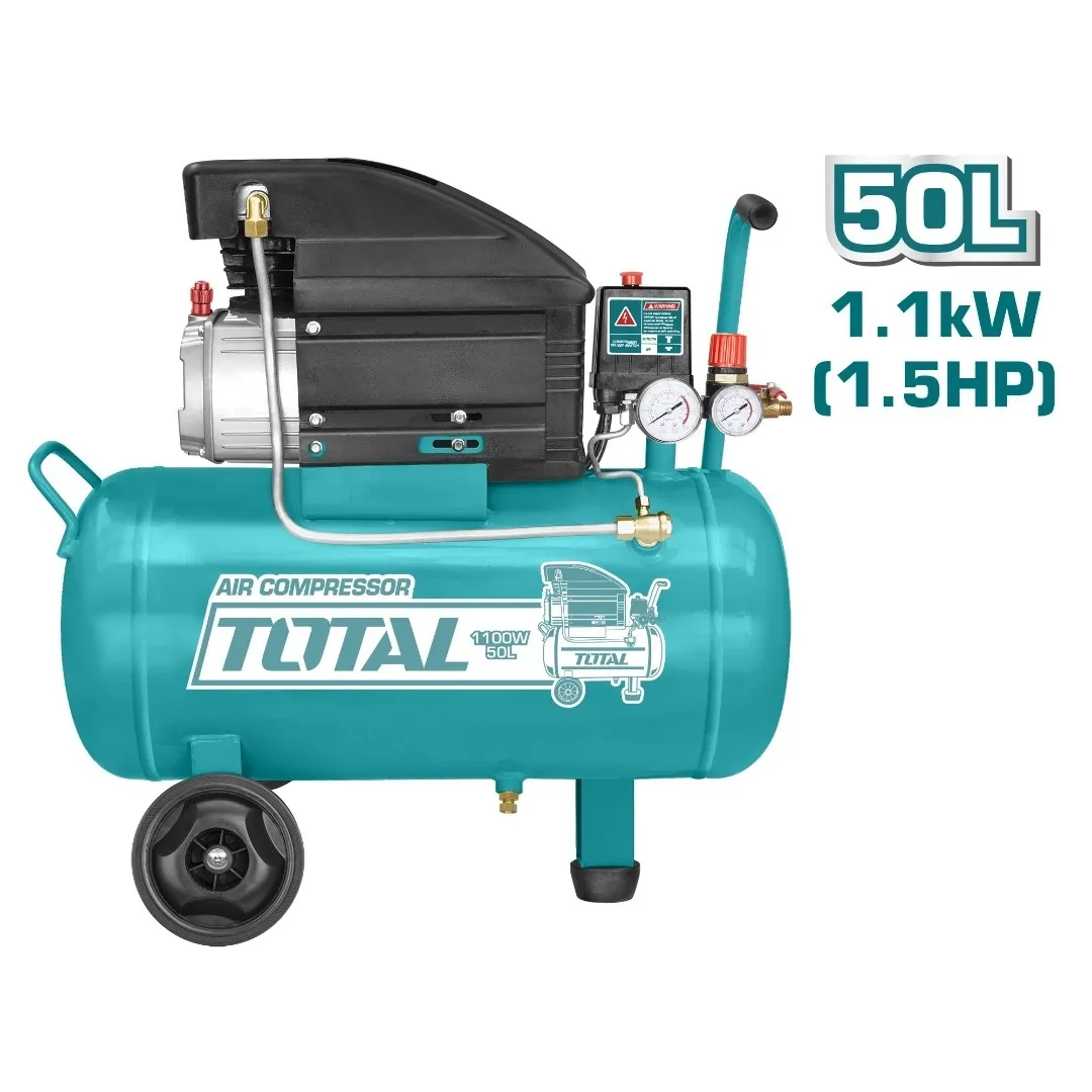 Scule Electrice - Compresor de aer pe ulei Total TC255061E, 1100W (1,5CP), 50L, 8 BAR