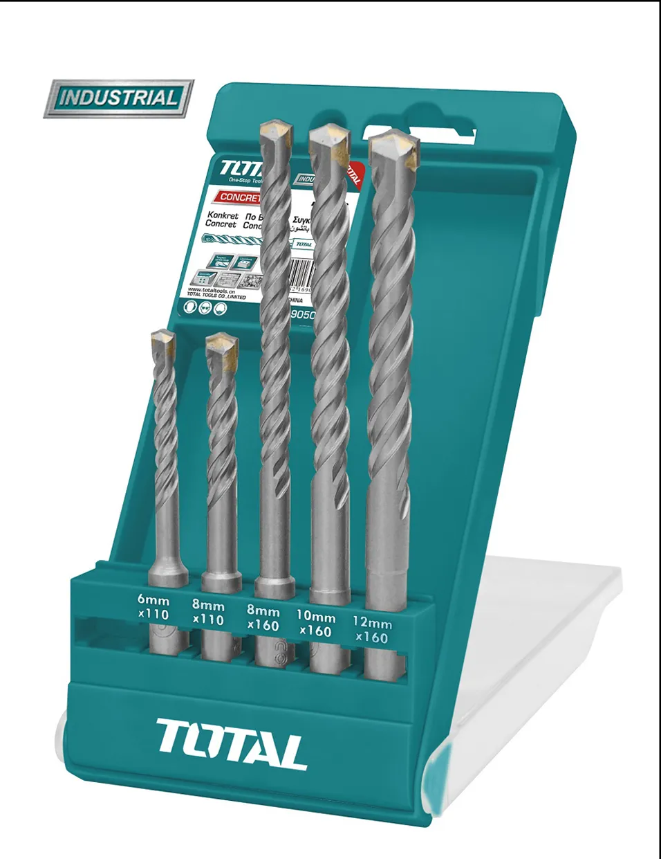 Accesorii - Set 5 burghie Total TAC190501 Industrial - rotopercutor SDS Plus