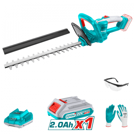 Unelte Gradina si Ferma - Trimmer / Foarfeca pentru tuns gardul viu pe acumulatori TOTAL THTLI20461, LI-ION, 20V (INCLUDE ACUMULATOR SI INCARCATOR)