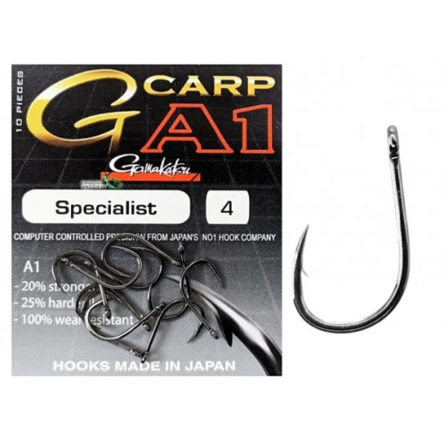 Carlige Gamakatsu A1 G-Carp Specialist, Black, 10buc/plic [1]