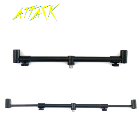 Suport lansete - Buzz Bar Reglabil Attack Aluminiu Negru 2 Posturi, Telescopic 25-40cm