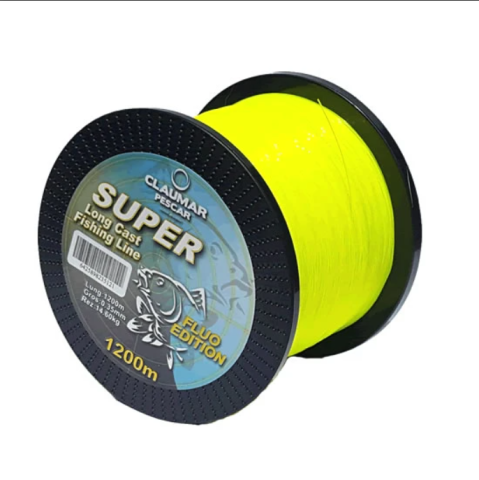 Top Fire Feeder Monofilament - Fir Monofilament Super Long Cast Yellow Fluo Claumar 1200m
