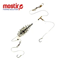 Pescuit la Feeder - Montura Mostiro Arc Cu Teu, Plumb Lateral, Fir Textil, 2 Carlige
