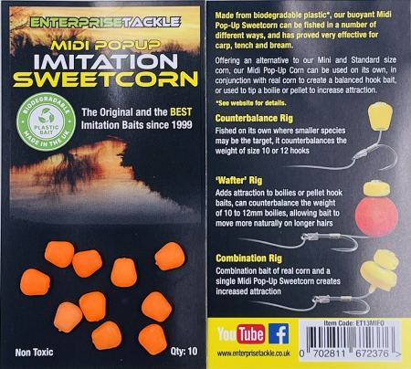 Momeli carlig - PORUMB ARTIFICIAL FLOTANT MIDI ENTERPRISE TACKLE PORTOCALIU FLUO 10 BUC MIDI