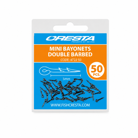 Accesorii feeder - Spin de Momeala Cresta Mini Bayonets Double Barbed, 5mm, 50buc/plic
