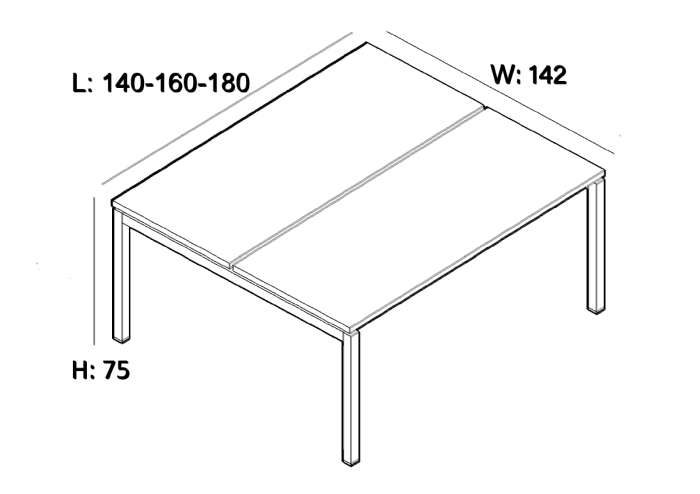 Structura metalica pentru birou face 2 face, doua persoane [4]