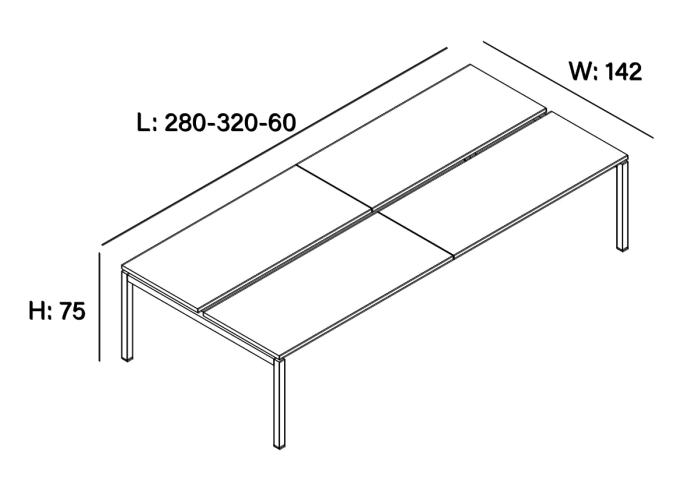 Structura metalica pentru birou, patru persoane [4]