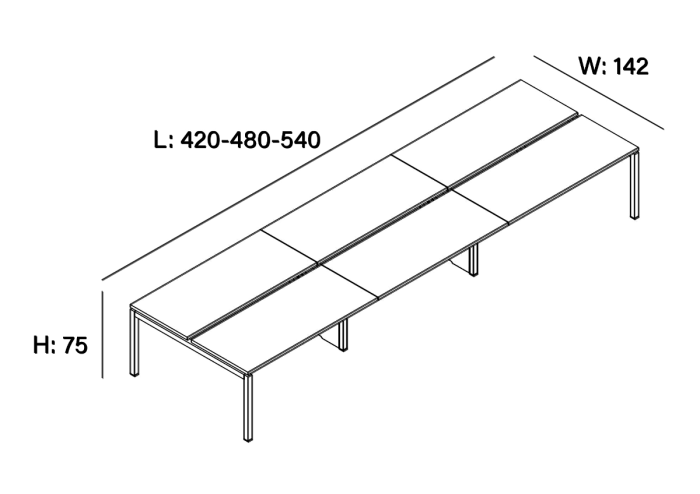 Structura metalica pentru birou,workstation, sase persoane [3]