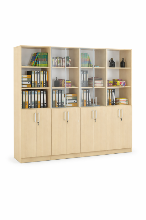 Dulap vitrină laborator cu uși din sticlă și dulap inferior [3]