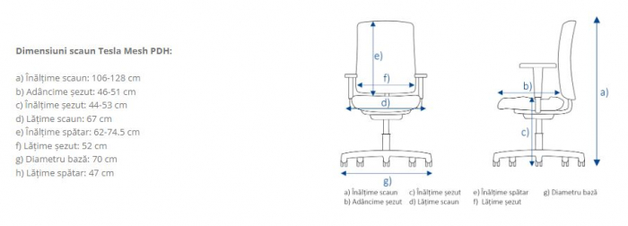 Scaun ergonomic Tesla Mesh PDH [5]