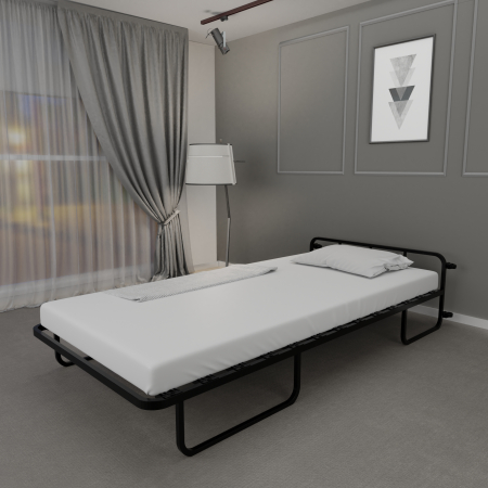 Paturi metalice - pat rabatabil pe perete cu lamele lemn