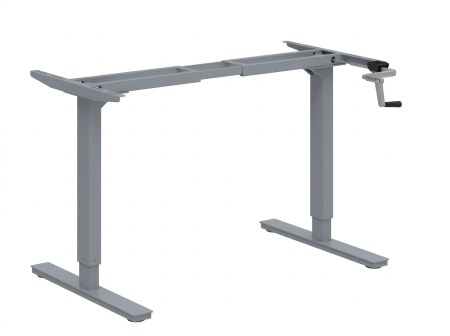 Structuri metalice pentru birouri - cadru-birou-reglabil-manivela-genius-gri-metalic