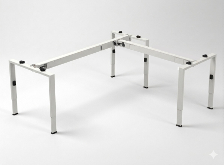 WorKstation - structura-metalica-birou-L-reglabila-ESY-L-alb