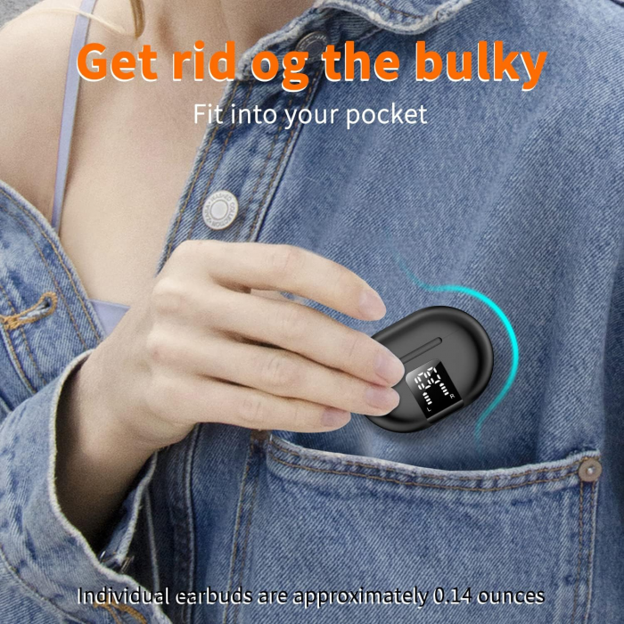 Casti Bluetooth fara fir, sunet stereo HiFi, tehnologie wireless, izolare de zgomot CVC 8.0, impermeabile IPX7, timp de redare de 30 de ore, afisaj LED digital, potrivite pentruplimbari sau sport, inc [3]