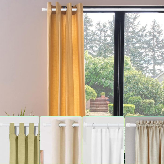 Galerie Metalica Extensibila pentru Perdele cu Inele, 76-116 cm, Bara de Perdele Alba, Diametru 1.6 cm [6]