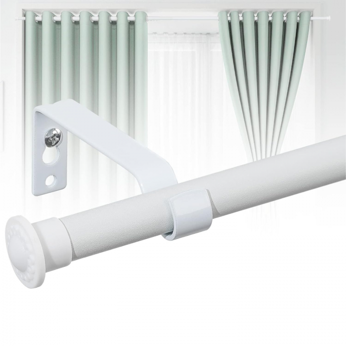 Galerie Metalica Extensibila pentru Perdele cu Inele, 76-116 cm, Bara de Perdele Alba, Diametru 1.6 cm [4]