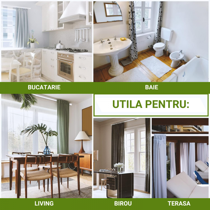 Galerie Metalica Extensibila pentru Perdele cu Inele, 76-116 cm, Bara de Perdele Alba, Diametru 1.6 cm [7]