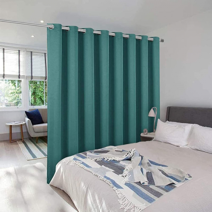 Galerie Metalica Extensibila pentru Perdele cu Inele, 76-157 cm, Bara de Perdele Argintie cu Finiale si Suporturi Reglabile [7]