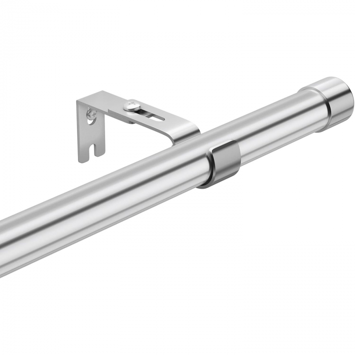 Galerie Metalica Extensibila pentru Perdele cu Inele, 76-157 cm, Bara de Perdele Argintie cu Finiale si Suporturi Reglabile [1]