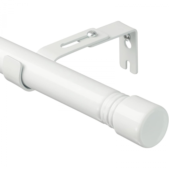 Galerie Metalica Extensibila pentru Perdele cu Inele, 76-198 cm, Bara de Perdele Alba si Suporturi Reglabile [1]