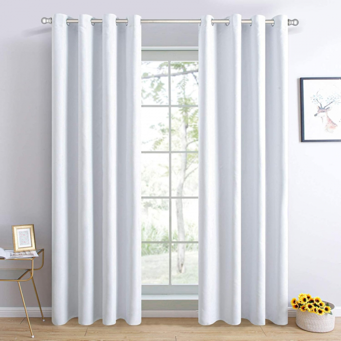 Galerie Metalica Extensibila pentru Perdele cu Inele, 76-295 cm, Bara de Perdele Argintie cu Finiale Rotunde si Suporturi Reglabile [6]
