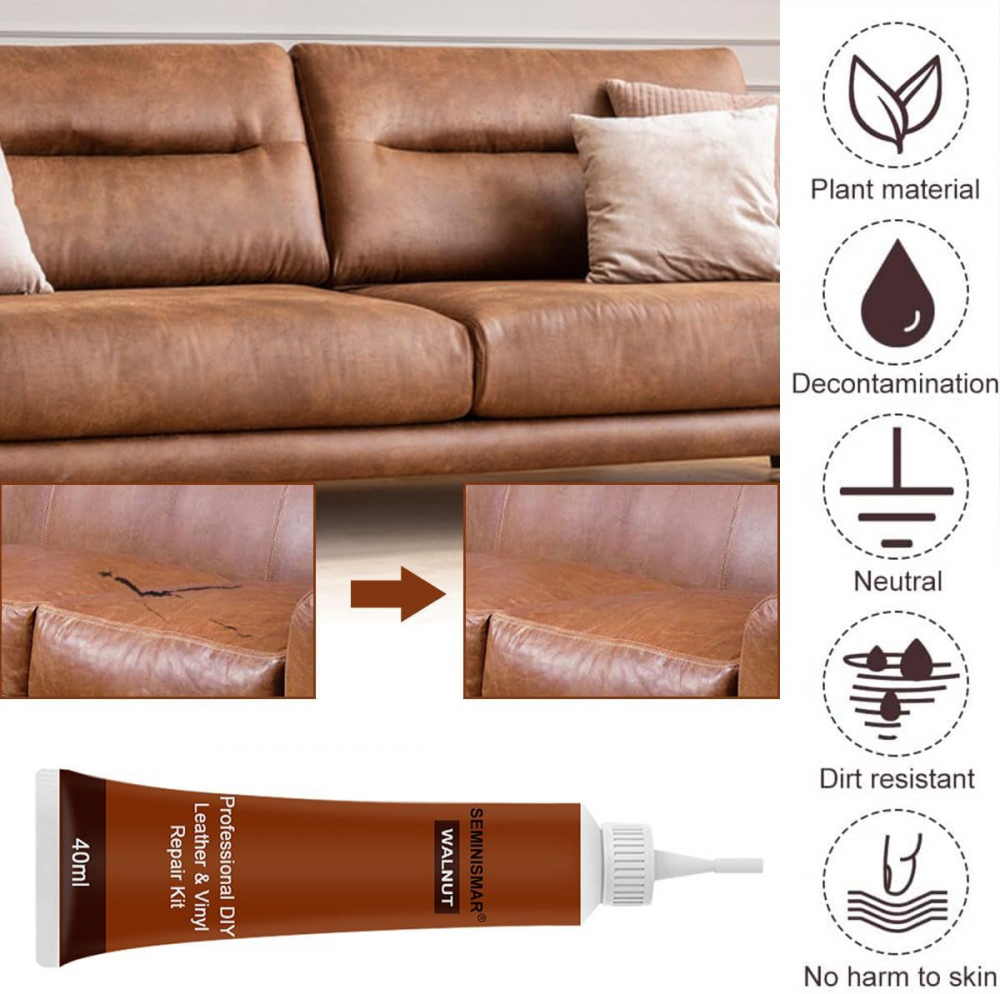 Gel Reparare Piele - Crema Profesionala pentru Reparatii Rapide si Eficiente pe Suprafete din Piele si Imitatie de Piele, 2 X 40 ml [2]