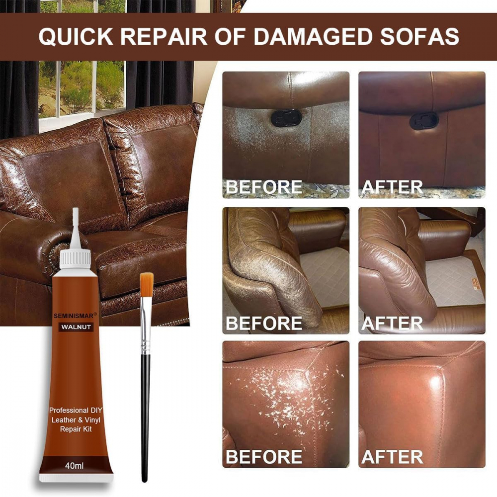 Gel Reparare Piele - Crema Profesionala pentru Reparatii Rapide si Eficiente pe Suprafete din Piele si Imitatie de Piele, 2 X 40 ml [4]