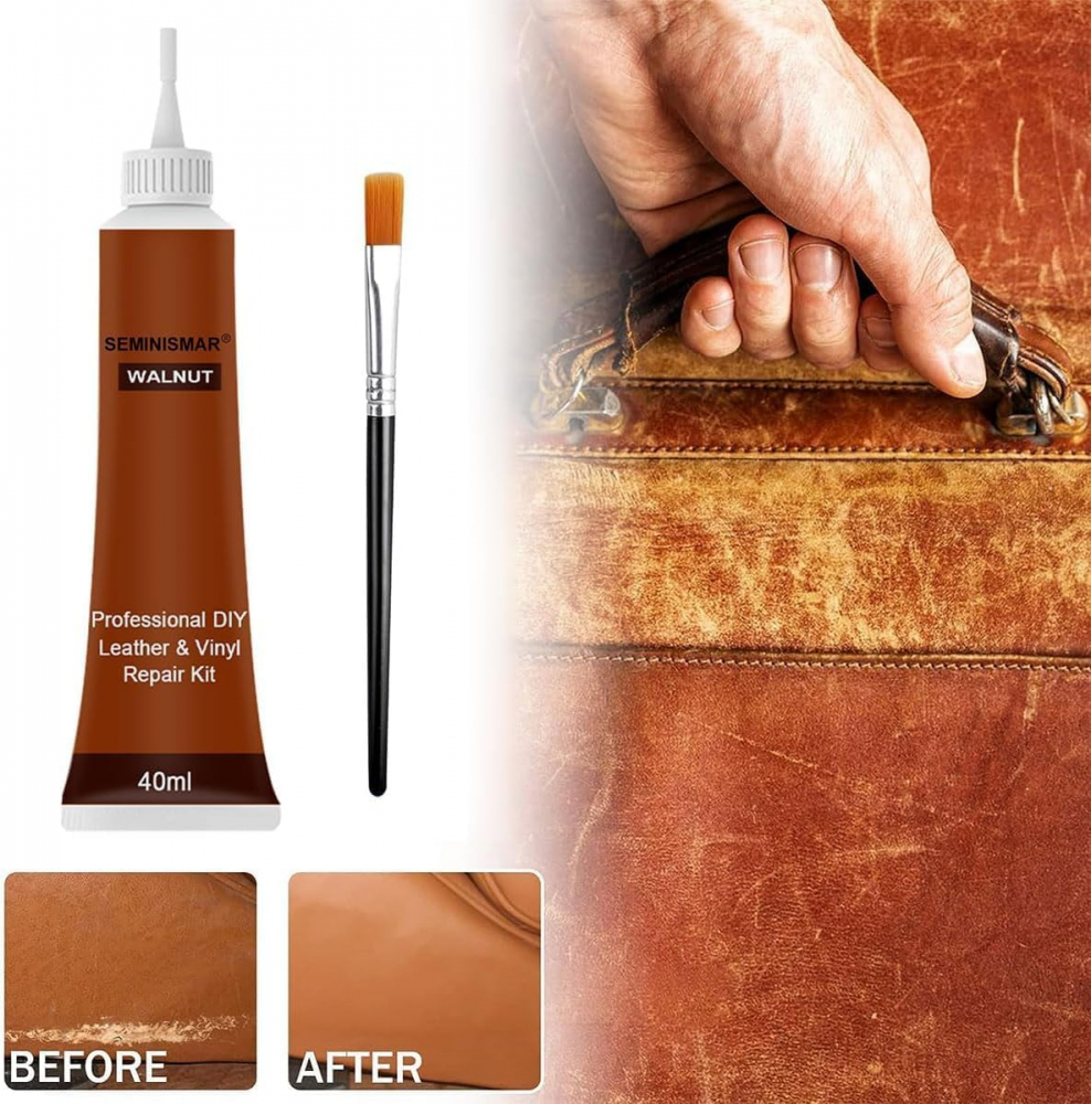 Gel Reparare Piele - Crema Profesionala pentru Reparatii Rapide si Eficiente pe Suprafete din Piele si Imitatie de Piele, 2 X 40 ml [7]