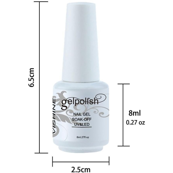 Lac de Unghii cu Gel UV LED Vishine, Roz deschis perlat, Manichiura Semipermanenta de Pana la 21 de Zile [2]