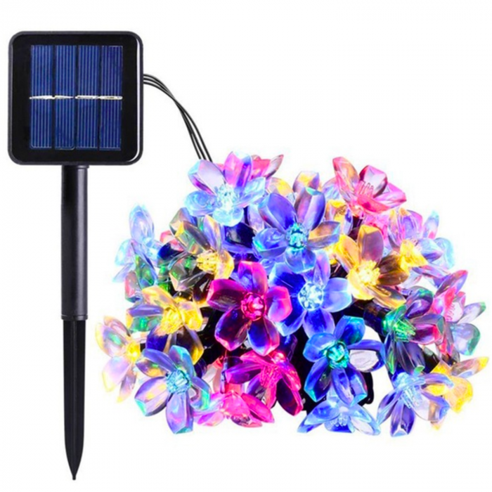 Lampi Solare sub Forma de Flori – 7,5 Metri, 50 LED-uri Multicolore, 8 Moduri, Rezistente la Apa, Decoratiuni pentru Gradina, Curte si Garduri [1]