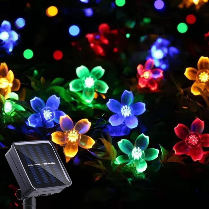 Lampi Solare sub Forma de Flori – 7,5 Metri, 50 LED-uri Multicolore, 8 Moduri, Rezistente la Apa, Decoratiuni pentru Gradina, Curte si Garduri [6]