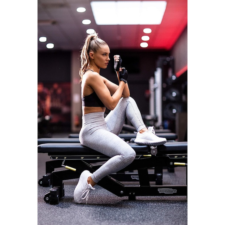 Manusi de antrenament pentru fitness si sala, din material respirabil, cu protectie palma, culoare Army Green, marime XS, circumferinta palmei 14-16 cm [4]